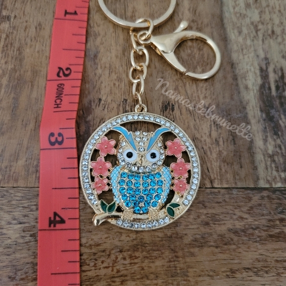 2/$20 Boho Owl Crystal Rhinestone Keychain Bag Charm - Picture 7 of 9